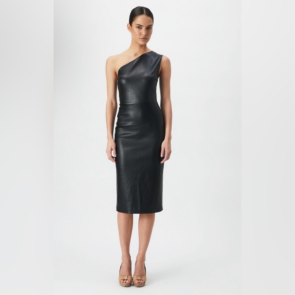 Bardot Oriella Revolve Vegan Leather Dress in Black size Medium - Picture 6 of 11